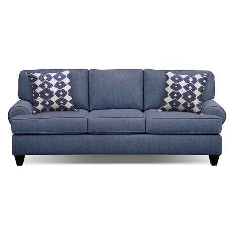 Bailey Blue 91\u0026quot; Memory Foam Sleeper Sofa Value City Furniture