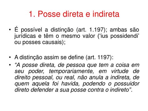 Posse Direta E Indireta
