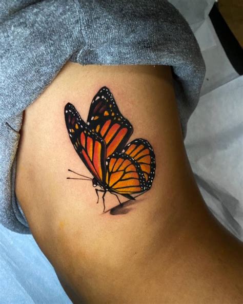 Orange Butterfly Tattoo