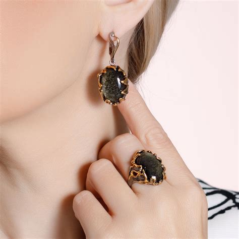 Серьги из серебра с обсидианом купить в интернет-магазине Milana Silver ...
