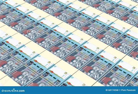 Guatemalan Quetzal Bills Stacks Background. Stock Illustration ...