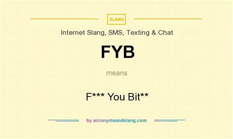 FYB - F*** You Bit** in Internet Slang, SMS, Texting & Chat by ...