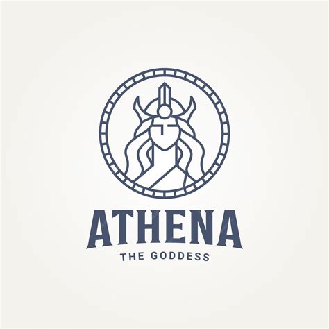 Premium Vector | Simple minimalist the goddess greek athena badge line