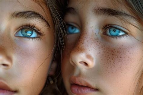 premium photo  closeup portrays  radiant faces  twins