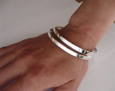 Sterling Silver Bangles Set - Etsy