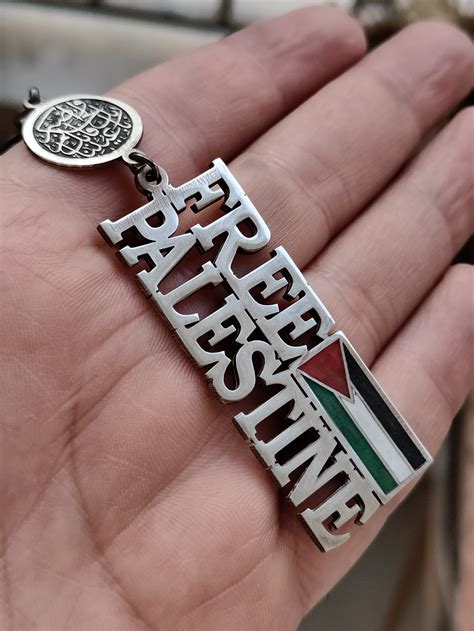 Free Palestine with Palestine flag key chain