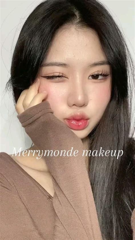 милый макияж корейский макияж глаз губ макияж для начинающих # ...