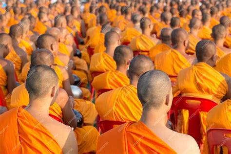 Premium Photo | Buddhist monks meditating together