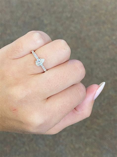 14k White Gold Genuine 1/2 Carat Pear Shape Diamond Solitaire Engagement Ring – Exeter Jewelers