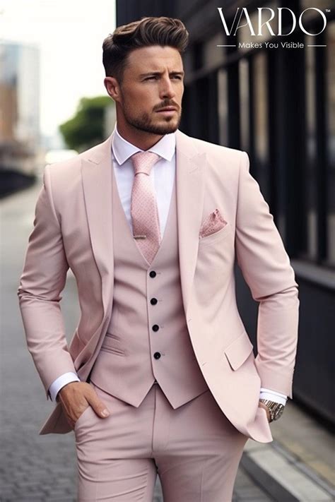 mens light pink  piece suit  weddings celebrations etsy