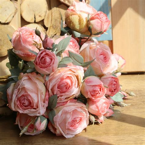 4 Heads/65cm Faux Artificial Roses Flower Home/wedding/events ...