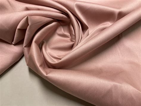 Cotton Sateen Fabric with Stretch, Rose Wood Pink • Promenade Fine Fabrics