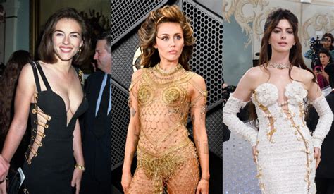 Safety Pin Dresses Through the Years: Miley Cyrus, Elizabeth Hurley ...