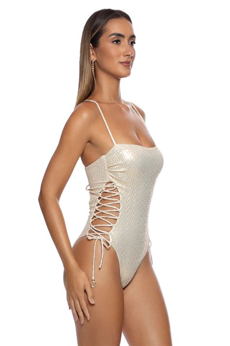 Liquid Voltage Lace-Up One Piece Swimsuit | Everything But Water