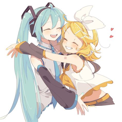 hatsune miku and kagamine rin (vocaloid) drawn by m0ti | Danbooru