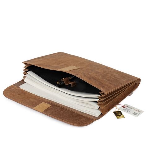 A4 Document Holder / Leather Folder for Women and Men, Buffalo Leather ...