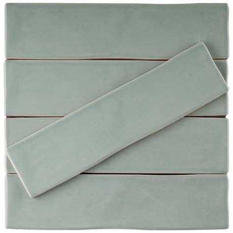 KEZMA 3"x12" Ceramic Subway Wall Tile - Jade Green