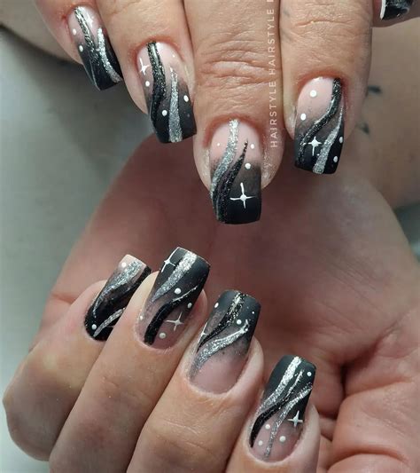 black grey nail design ideas   check