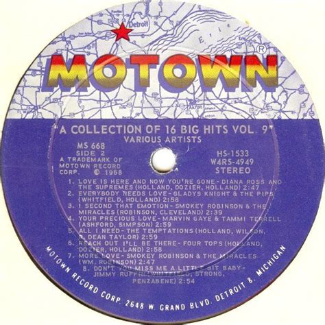 Various - The Motown Sound: A Collection Of 16 Original Hits Vol. 9 - Used Vinyl - High-Fidelity ...