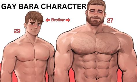 Draw your gay bara character design, character design, yaoi, gay, bara