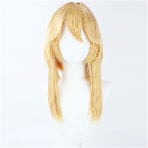 stock guilty gear strive bridget cm golden cosplay wig gcosplay