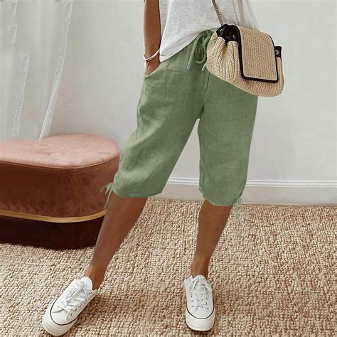 Cyglowse Womens Capris for Summer Clearance Petite Length Ladies Pedal