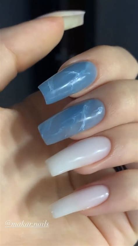 синие NAILS' | Дизайнерские ногти, Гламурные ногти, Заостренные ногти