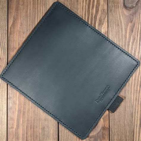 Black leather checkbook cover with pen holder, Black checkbook cover with pen loop CC019