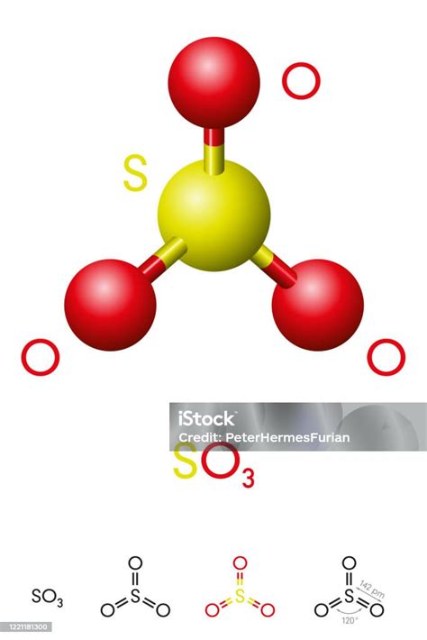 Trioxido De Enxofre Formula - Vetores de Trióxido De Enxofre So3 Modelo De Molécula E Fórmula Química ...