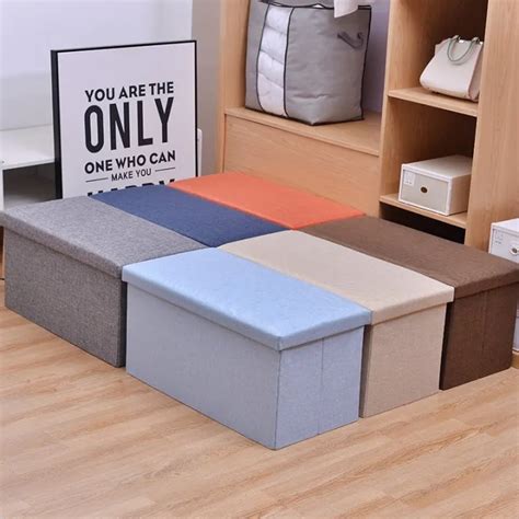 ll storage box foldable chair storage footrest seat space saving