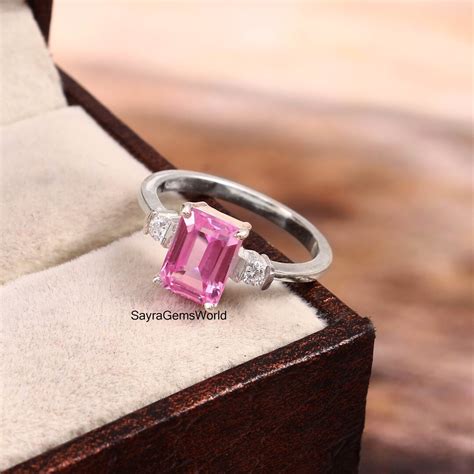 Pink Sapphire Ring, Pink Sapphire Engagement Ring, Pink Gemstone Ring ...