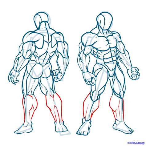 draw muscles step  step drawing guide male figure drawing