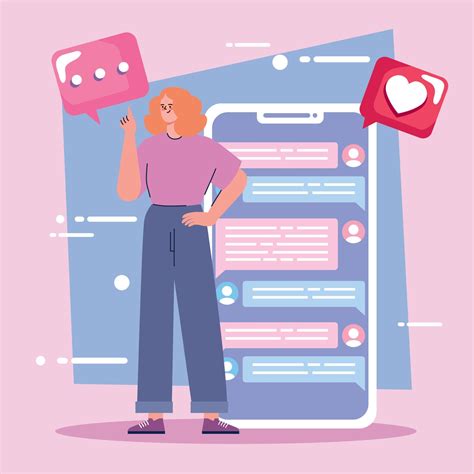 girl with smartphone social media 10349854 Vector Art at Vecteezy