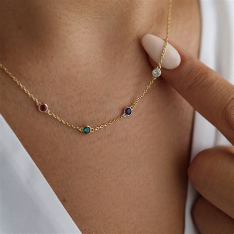 Personalized Birthstone Necklace, Birthstone Jewellery,multiple