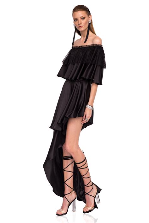 Asymmetrical satin dress | F9702 | NISSA