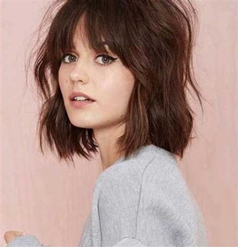 10+ Fun Messy Bob With Bangs Hairstyle