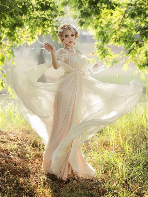Regency Era Ball Gown White Bridgerton Dress - Greek Goddess - Empire