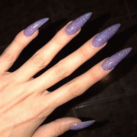ФИОЛЕТОВЫЙ МАНИКЮР С ФИОЛЕТОВЫМИ БЛЕСТКАМИ | Swag nails, Long nails ...