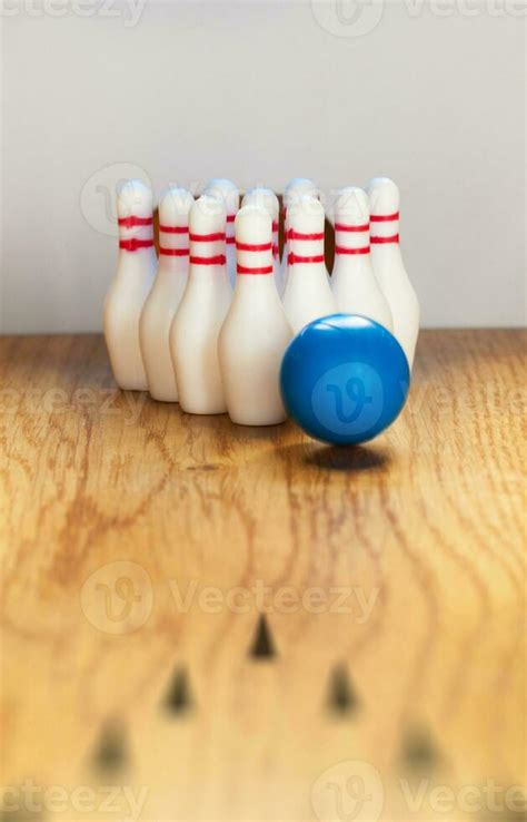 bowling pins  bowling ball  miniature  stock photo  vecteezy