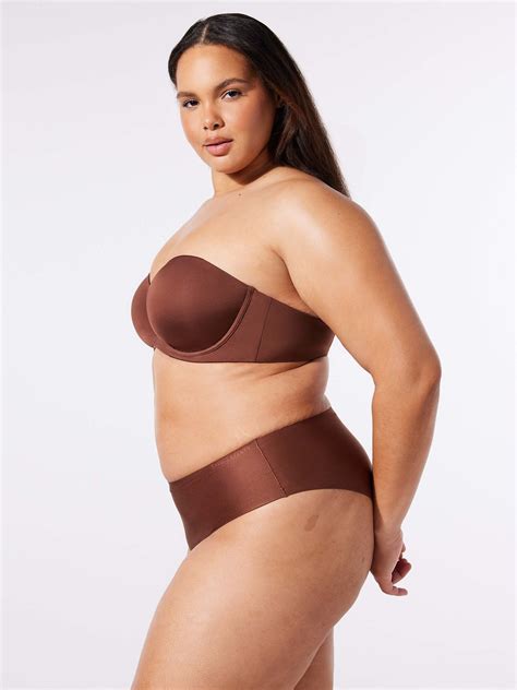 NEW Microfiber Strapless Bra in Brown | SAVAGE X FENTY