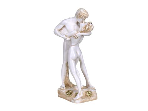 Couple Kiss Lovers Nude Female Male Erotic Art Statue Sculpture Figure
