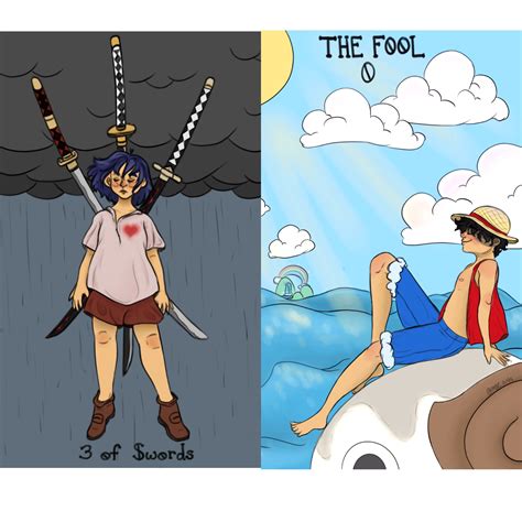Trying out some ideas for a One Piece themed tarot set. : r/OnePiece