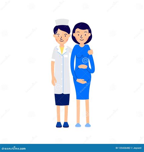 Doctor and Pregnant. Nurse or Physician Standing Next To Pregnant Woman