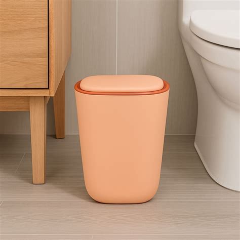 Lixeira De Banheiro Moderna - Lixeira de Plástico Moderna com Tampa - Resistente para Banheiro ...