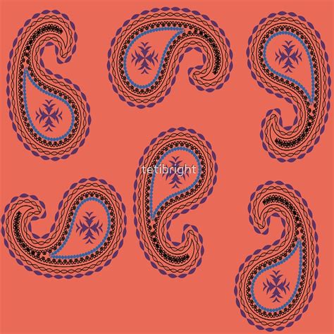 "Red paisley print pattern " by tetibright | Redbubble