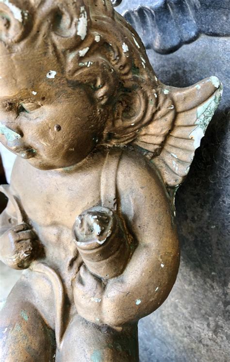 Vintage Cherub Statue Wall Hanging Farmhouse Decor Fixer Upper Decor Cement