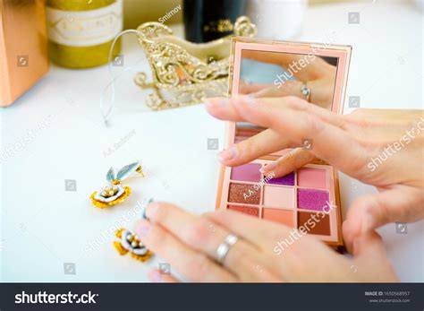 Swatches Eye Shadows Palette On Female Stock Photo 1650568957 ...