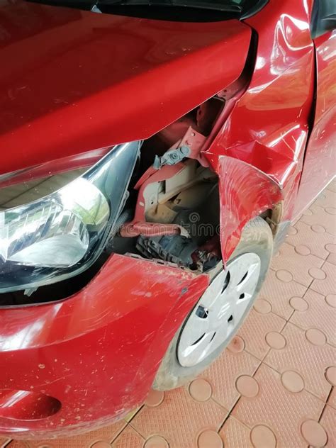 closeup view   broken car front stock image image  collision