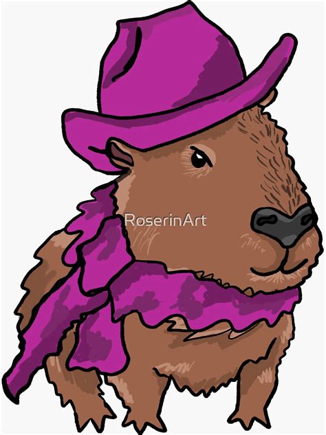 "Fancy Capybara" Sticker for Sale by RoserinArt | Redbubble