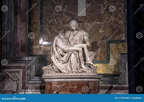 Pieta Sculpture of Michelangelo at St Peter`s Basilica in Rome